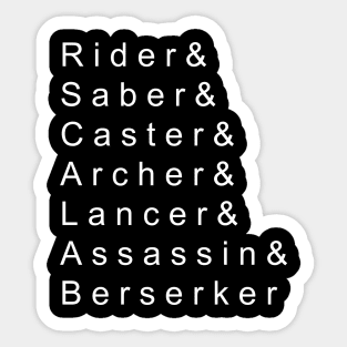 Servants of the Holy Grail War Sticker